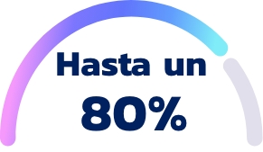 Gráfico Circular Semicírculo que Muestra Hasta el 80%