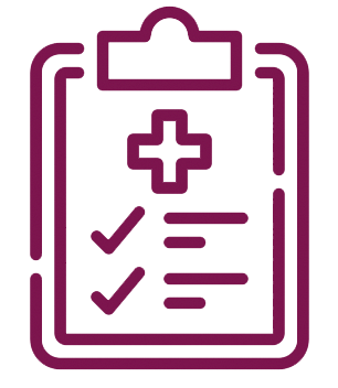 Icono de lista de verificación médica que representa la evaluación clínica