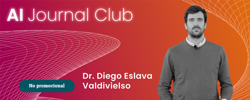 Banner promocional del AI journal club - Dr. Diego