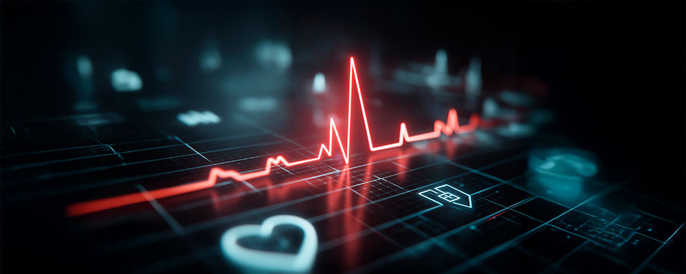 titular de ilustración de línea de electrocardiograma